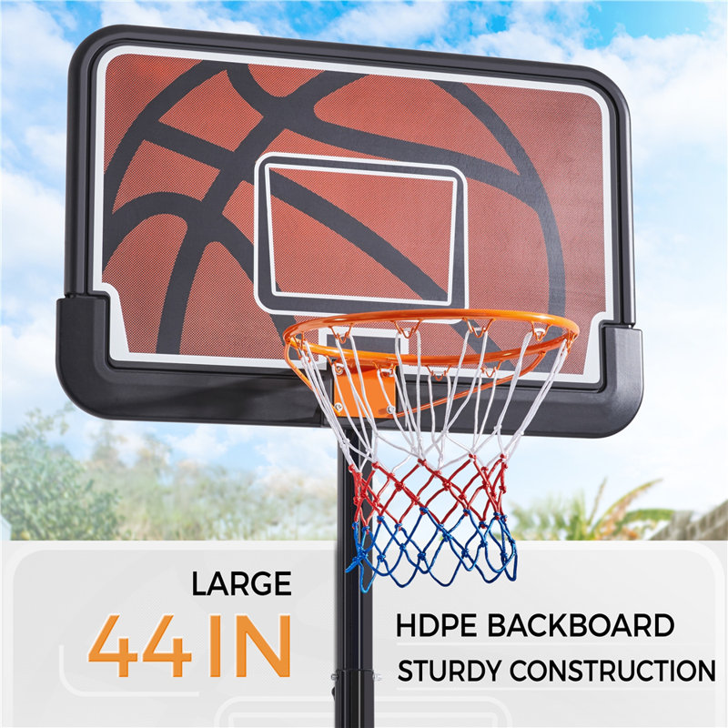 Yaheetech Height Adjustable Metal Portable FullSize Basketball Hoop